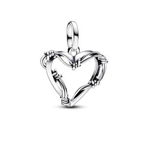 Шарм Wire Heart Medallion Pandora, стерлинговое серебро