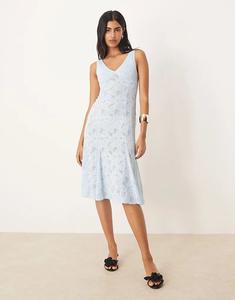 Платье миди Motel Valea ледяного синего цвета