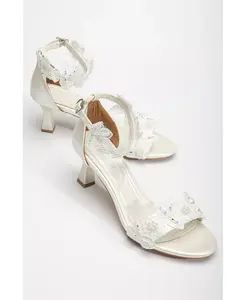 Босоножки на каблуке-рюмочке с кружевом Birdie Forever & Always Shoes