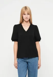 Objandrea re vneck noos basic tshirt Object, Black