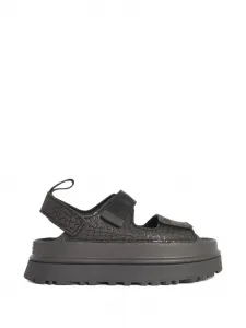 Кожаные сандалии с тиснеными ремешками Ugg, коричневый