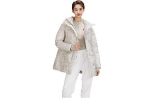 Куртка пуховая женская серо-белая Lululemon, Gray White/MPLN