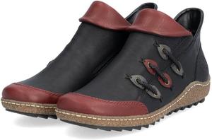 Женские ботильоны Rieker Z7582 Liv с застежкой-молнией, Wine/Schwarz/Smoke