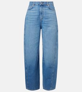 Кокон джинсы с завышенной талией и расклешенными штанинами Givenchy, Medium Blue