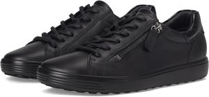Кроссовки ECCO Soft 7 Side Zip Lace Sneakers, Black