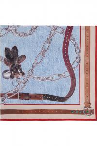 Acne Studios Шелковый шарф с синим принтом