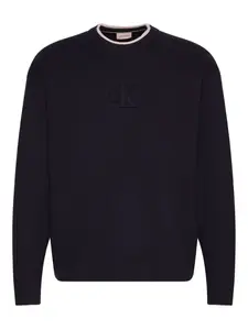 Свитер с круглым вырезом и логотипом Calvin Klein Jeans, синий