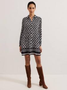 Платье-качалка eleanor plisse Phase Eight, цвет Navy/Ivory