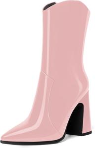 Женские ультрамодные ботильоны MODENCOCO на высоком каблуке с острым носком, молнией снаружи, стильные для путешествий, каблук 4 дюйма, Pink