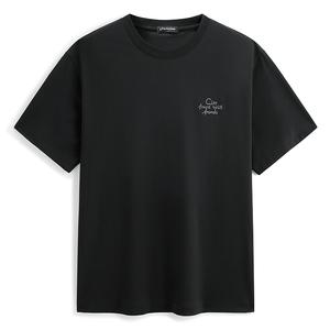 Футболка мужская с коротким рукавом, вышитая, heavyweight PEACEBIRD MEN, raven 1