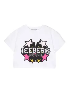 Футболка с графичным принтом Iceberg Kids, белый