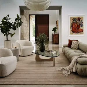 Полосатый шерстяной ковер в прихожей nuLOOM, 91x152 см, коричневый