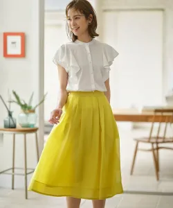 Цветная прозрачная юбка-клеш из вуали, пригодная для стирки и не мнется Suite L, цвет Yellow [040]