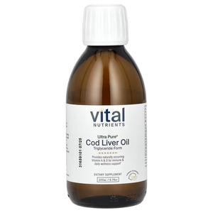 Vital Nutrients Ultra Pure Масло печени трески, лимон, 6,76 унций (200 мл)
