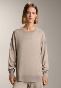 Джемпер OYSHO ROUND NECK KNIT 10% CASHMERE, Beige