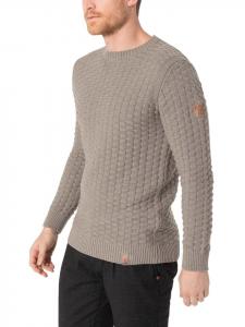 Пуловер Timezone Strickpullover Rundhals 3D Muster Regular Fit, бежевый