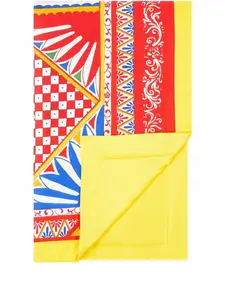 Шелковое стеганое одеяло с принтом Carretto DOLCE & GABBANA, красный