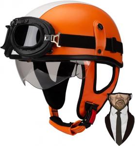 Полушлем кожаный BFYLSQUE, оранжевый / белый
