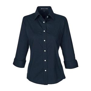 Женская рубашка из поплина с коротким рукавом и эластичной посадкой Devon & Jones, Navy