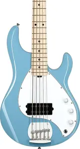 Бас-гитара Sterling StingRay 5 RAY5 5-струнная, ладовая дека из твердого клена, цвет Chopper Blue