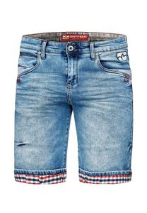 Джинсовые шорты Noxon с крупной клетчатой ​​отделкой RUSTY NEAL, синий