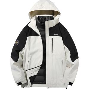 Jeep Ветрозащитная термо куртка унисекс, Ivory White[with Duck Down Liner]