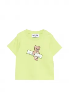 Футболка с изображением мишки Moschino Kids, зеленый