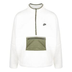 Куртка club fleece half-zip anorak plush jacket 'white olive' Nike, мультиколор