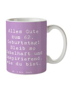 Кофейная кружка с надписью На 62-й день рождения, радость с... в лавандовом сне Mr. & Mrs. Panda
