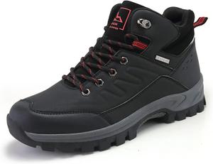 Мужские зимние ботинки Veslexth Snow утепленные водонепроницаемые, зимние обувь с противоскользящей подошвой для улицы, с съемной подкладкой, на меху, повседневные, для пеших прогулок, легкие, водоотталкивающие, черный