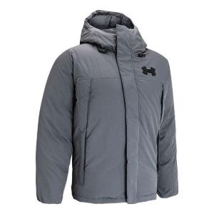 Куртка showdown down jacket 'pitch grey' Under Armour, серый