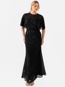 Украшенное цветочное макси-платье Maya Deluxe, Black