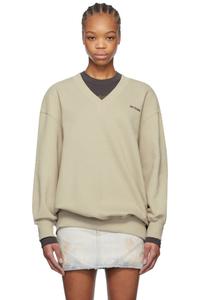 Толстовка цвета хаки оверсайз We11done