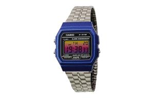 CASIO Мужские часы Retrofit Series с кварцевым механизмом, стальной браслет, черный циферблат