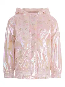 Куртка с капюшоном и вишневым принтом Bonpoint, розовый