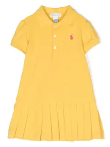 Платье с вышивкой Pony POLO RALPH LAUREN KIDS, желтый