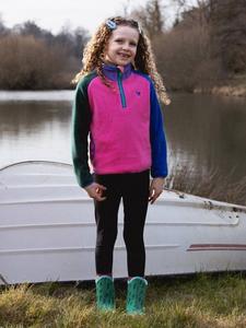 Детский поларфлисовый топ с цветными блоками Muddy Puddles, Pink/Multi