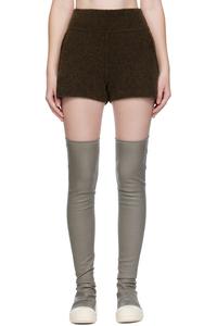Шорты из вязаной альпаки Concordians Rick Owens, коричневый