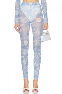 Цветочные леггинсы Moschino Jeans, Multi Light Blue