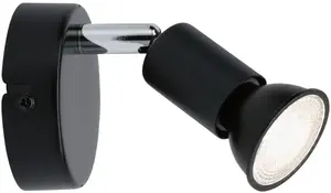 Настенный светильник Paulmann "Каролина", 1 лампочка, GU10 | без лампочки, точечный светильник IP44 макс. 1x10Вт хром 230В металл, GU 10 Ø 8,0 см, Высота: 11,0 см, цвет anthrazit