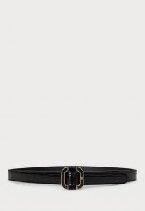 Ремень Lauren Ralph Lauren SLIDE BUCKLE CROC EMBOSSED LEATHER BELT, Black