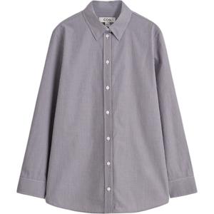 COS Футболка Женская Бело-Голубая С Заостренным Воротником