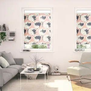 LICHTBLICK ORIGINAL Жалюзи плиссе «Plissée Klemmfix, без сверления, непрозрачные, Jumbo Flowers on Salmon», непрозрачные, свободно висят, цвет rot + weiß + weiß