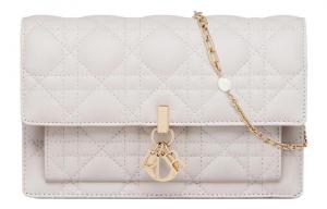 Клатч, сумка через плечо, кросс-боди Regular Women's Latte White из овчины DIOR, Set (Bag+Dust Bag)