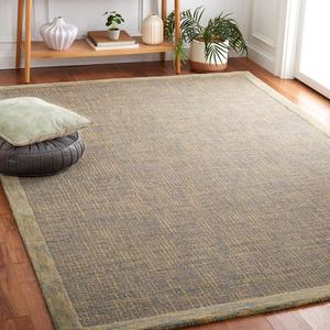 Ковер SAFAVIEH, 122 x 183 см, Abstract Collection, Gold & Grey, ручной работы из шерсти, идеален для помещений с высокой проходимостью: прихожая, гостиная, спальня (ABT220B)