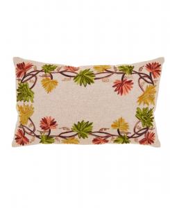 Декоративная подушка Golden Grove Leaf с наполнителем из пуха, 12 x 20 дюймов Saro Lifestyle, Natural