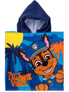 Paw Patrol Банное полотенце-пончо с капюшоном «Щенячий патруль», 50 x 100 см, синее
