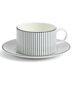 Чайная чашка и блюдце Wedgwood Geo Blue, в полоску