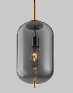 Подвесной светильник Nova Luce Lato Typ F, дымчатое стекло / алюминий - 1 пламя