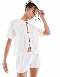 Короткие шорты-боксеры Daisy Street с низкой посадкой белого цвета